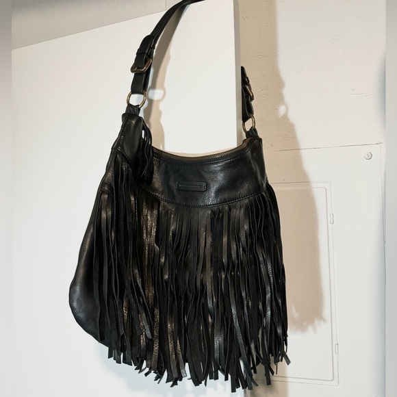 FRYE AND CO. Handbags - FRYE Bag, Black leather with fringe design on front